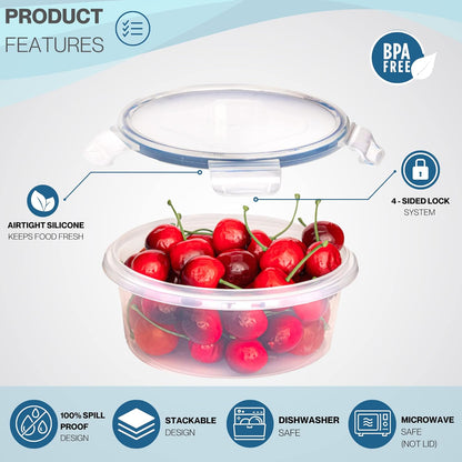 nuovva  Airtight Food Storage Containers Set – Plastic Food Containers with Lid – Leak Proof Pantry & Kitchen Containers – Meal Prep Sets with Lids – 24Pcs (12 Containers + 12 Lids)
