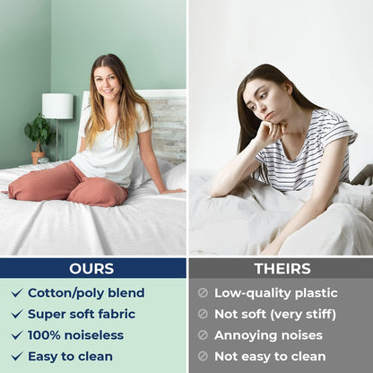 100% Waterproof Mattress Protector Cotton Terry Top - Extra Deep 30Cm Fitted Skirt - Waterproof Single Mattress Protector - Super Absorbent - Machine Washable - Single (90X190) Cm
