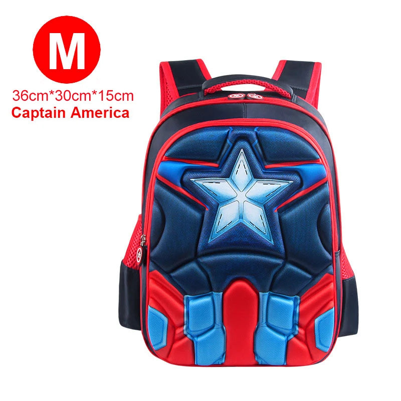 Boy Schoolbag Spiderman Captain America Children Kindergarten School Bag Teenager Kids Student Backpack