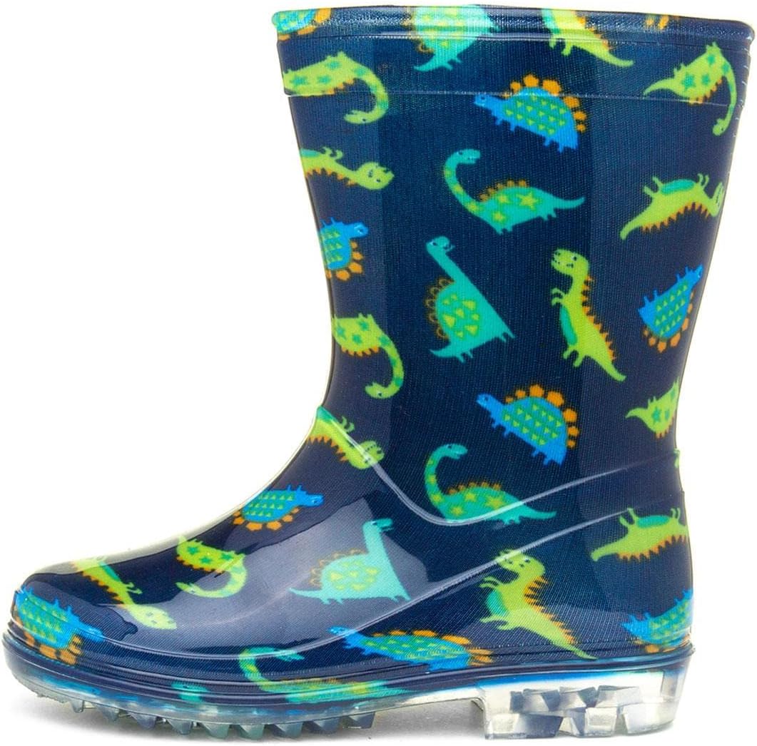 - Boys Navy & Green Dinosaur Welly