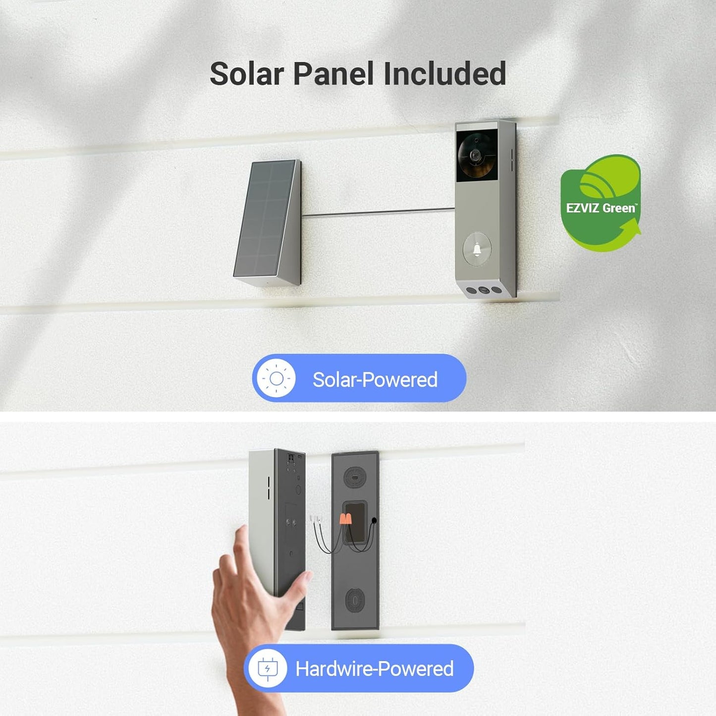 2K Dual-Lens Video Doorbell Camera with Chime, Solar Panel Included, Human Package Detection, 32GB Local Storage No Monthly Fee, Wired or Battery, Colour Night Vision, EP3X Pro Chime Kit