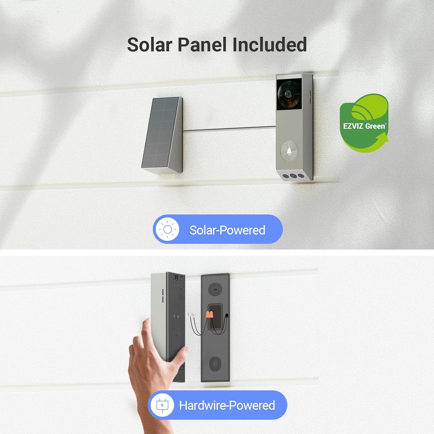 2K Dual-Lens Video Doorbell Camera with Chime, Solar Panel Included, Human Package Detection, 32GB Local Storage No Monthly Fee, Wired or Battery, Colour Night Vision, EP3X Pro Chime Kit