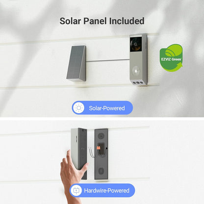 2K Dual-Lens Video Doorbell Camera with Chime, Solar Panel Included, Human Package Detection, 32GB Local Storage No Monthly Fee, Wired or Battery, Colour Night Vision, EP3X Pro Chime Kit
