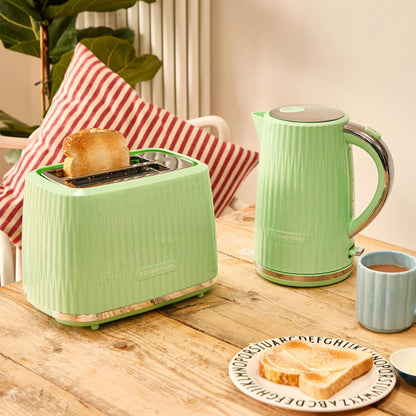 Russell Hobbs Electric Kettle (Hot Water, Tea or Coffee, 1.7L, Push to Open Lid, Perfect Pour Spout, Removable Washable Filter, Illuminated Switch, Chrome Accents, Pistachio, 3000W) Eden 27364
