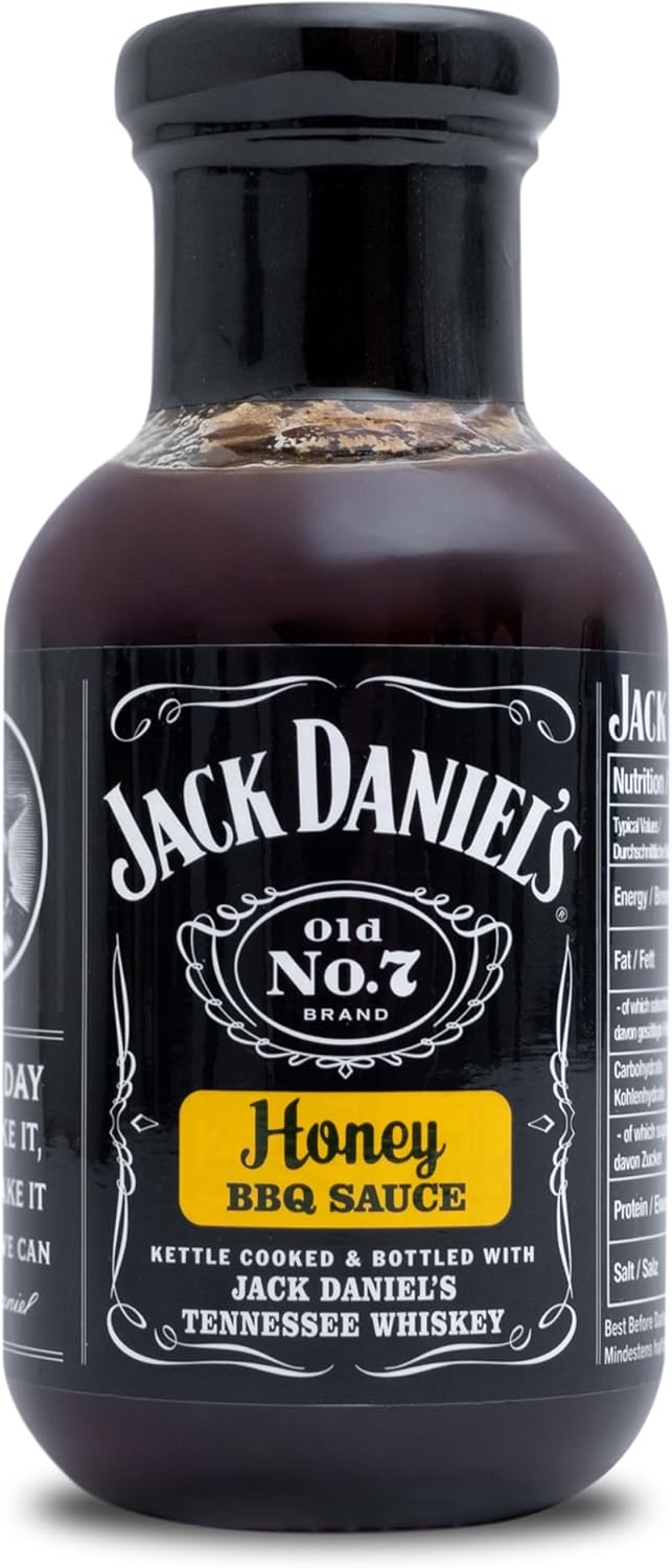 Jack Daniels BBQ Sauce Gift Set, 1X Honey, 1X Original BBQ Sauce Tennessee Whiskey, Jack Daniels Gifts for Men - Barbecue Food Gifts for Boyfriend, Dad and Mens Gift for Birthday, Stocking, Christmas