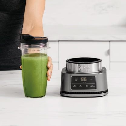 Foodi Power Nutri Blender 2-In-1, Blend Smoothie Bowls, Thick Spreads & Frozen Drinks, Automatic Programs, 700Ml Cup & 400Ml Bowl with with Power Paddle, 1100W, Silver CB100UK