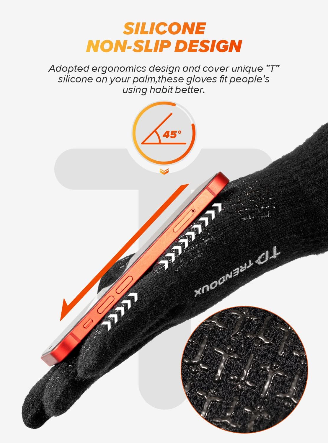 Soft Warm Touch Screen Winter Thermal Gloves Men Women, Non-Slip Grip, Elastic Cuff, Knit Stretchy Material