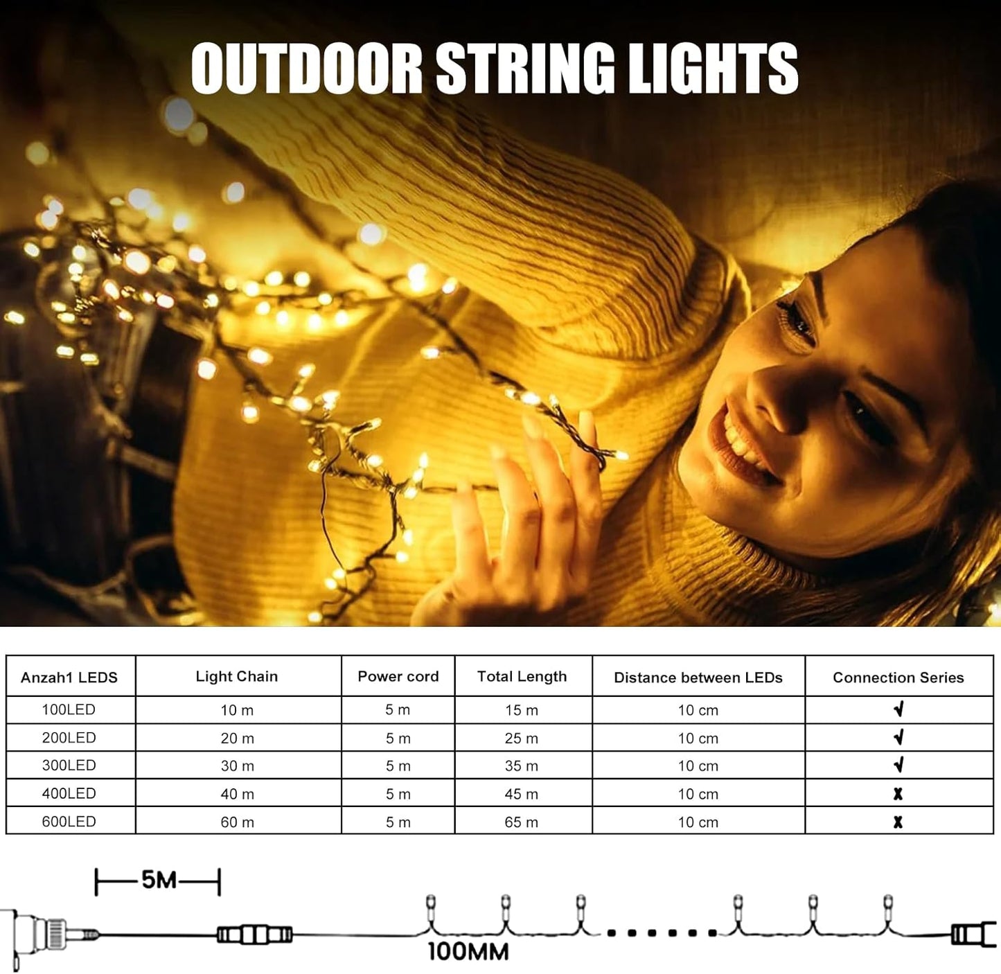 Fairy Lights Plug In,20M 200 LED Outdoor Fairy Light Mains Powered, Waterproof Warm White String Light with Remote/8 Modes/Timer, Christmas Lights for outside Indoor Garden Bedroom Decorations