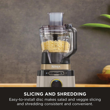 3-In-1 Detect Power Blender Processor Pro, Powerful 1200W Blender, Food Processor Bowl, Dough Blade, 2X Single Serve Cups, Jug, Make Pizza Dough, Blend, Chop & Mix, Stone Gold, TB401UKSTGD