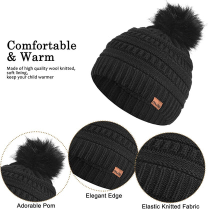 4 Packs Women Winter Hat Scarf Gloves Socks Set,Winter Beanie Cap Warm Thermal Bobble Hats Touchscreen Gloves Women'S Scarf Neck Warmer 4 in 1 Cold Weather Set