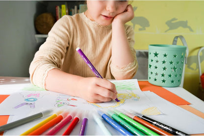 BIC Kids Kid Couleur Felt Tip Colouring Pens - Assorted Colours, Water-Based, Cardboard Wallet of 18