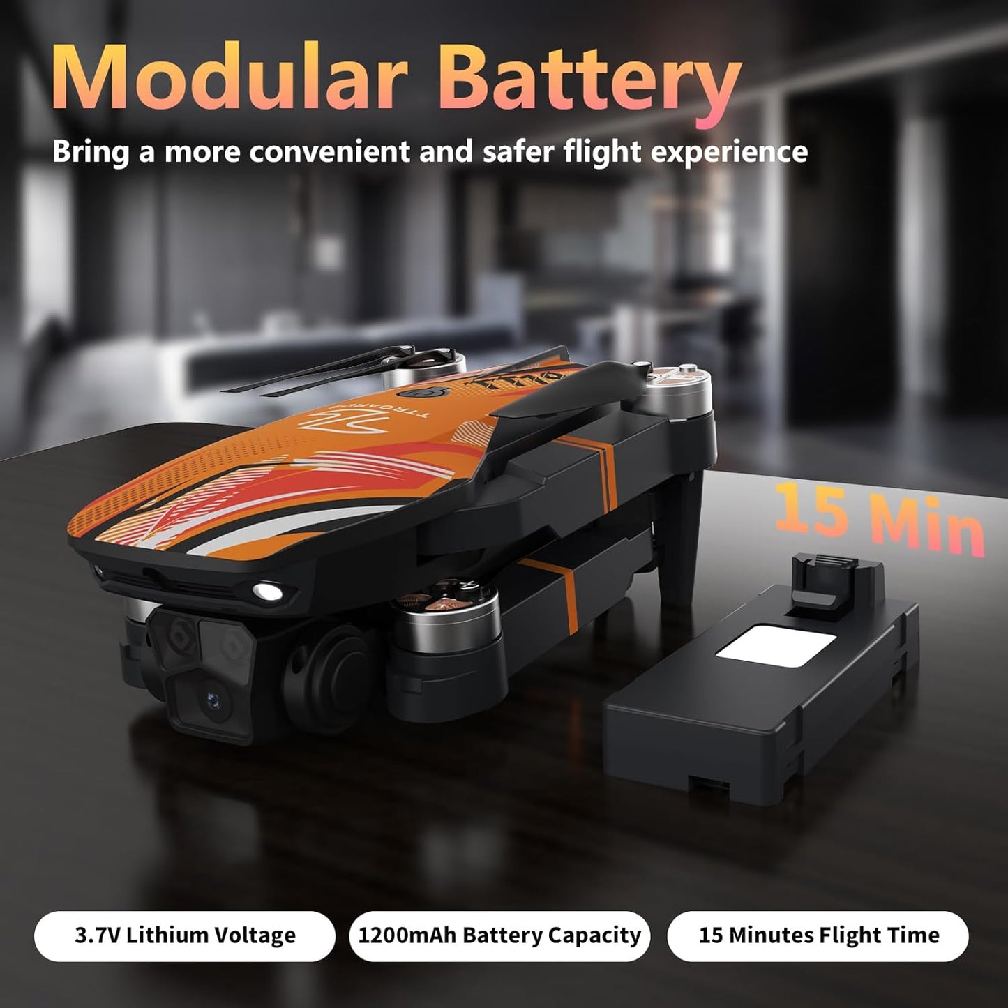 Brushless Motor Drone with Camera 1080P, 270° Obstacle Avoidance Optical Flow Positioning Mini Drones for Beginners, Foldable RC Quadcopter Gift Toy for Kids, Orange