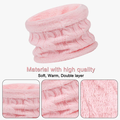 Kids Winter Beanie Hat Scarf Gloves Set 3 In1, 3Pcs Knit Warm Toddler Winter Cap Gloves Neck Warmer for Boys Girls 1-6 Year, Winter Accessories Sets for Children Outdoor Sports