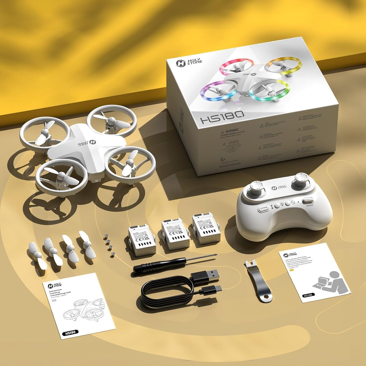 HS180 Kids Mini Drone with LED Lights for 6-12 Year Old Boys Girls, Small RC Quadcopter with 3 Batteries 21 Mins Flight, 360° Flips, Easy to Fly, Birthday Gift for Kids