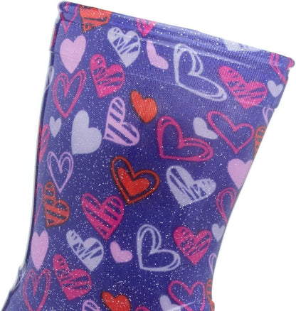 - Sunny Girls Purple Love Hearts Welly