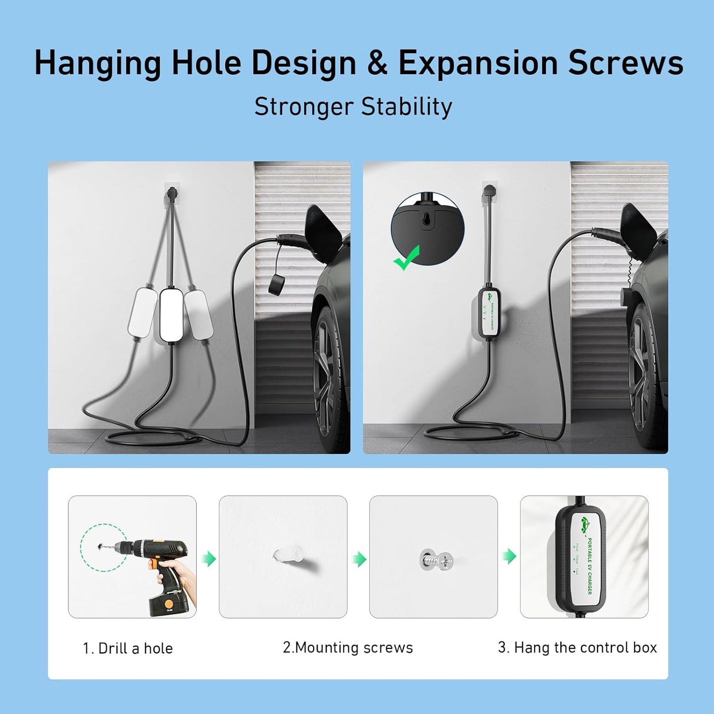 EV Charger Cable Type 2 to 3 Pin Plug 8M, 10A 3 Pin EV Charger Electric Car Charger, 2.3Kw Type 2 Charging Cable 3 Pin IP67/IP54 with LED Indicators&Bag, for Type 2 Evs&Phevs