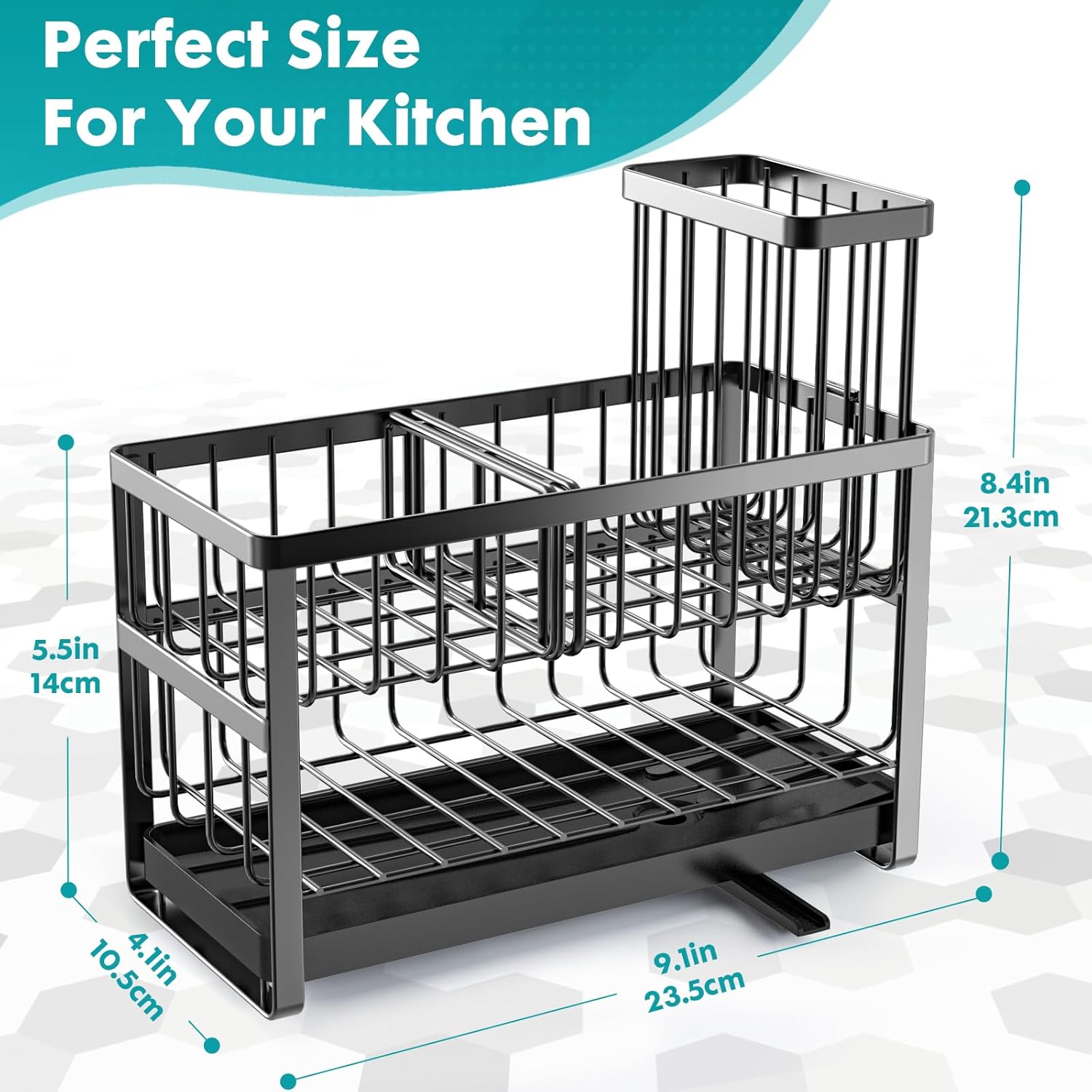 Sink Caddy Organiser Kitchen Sink Tidy Organizer,2 Tier Soap Dish Tray Washing up Caddy Sinkware Organiser,Sponge Holder for Kitchen Accessories Storage Rack with Brush Holder