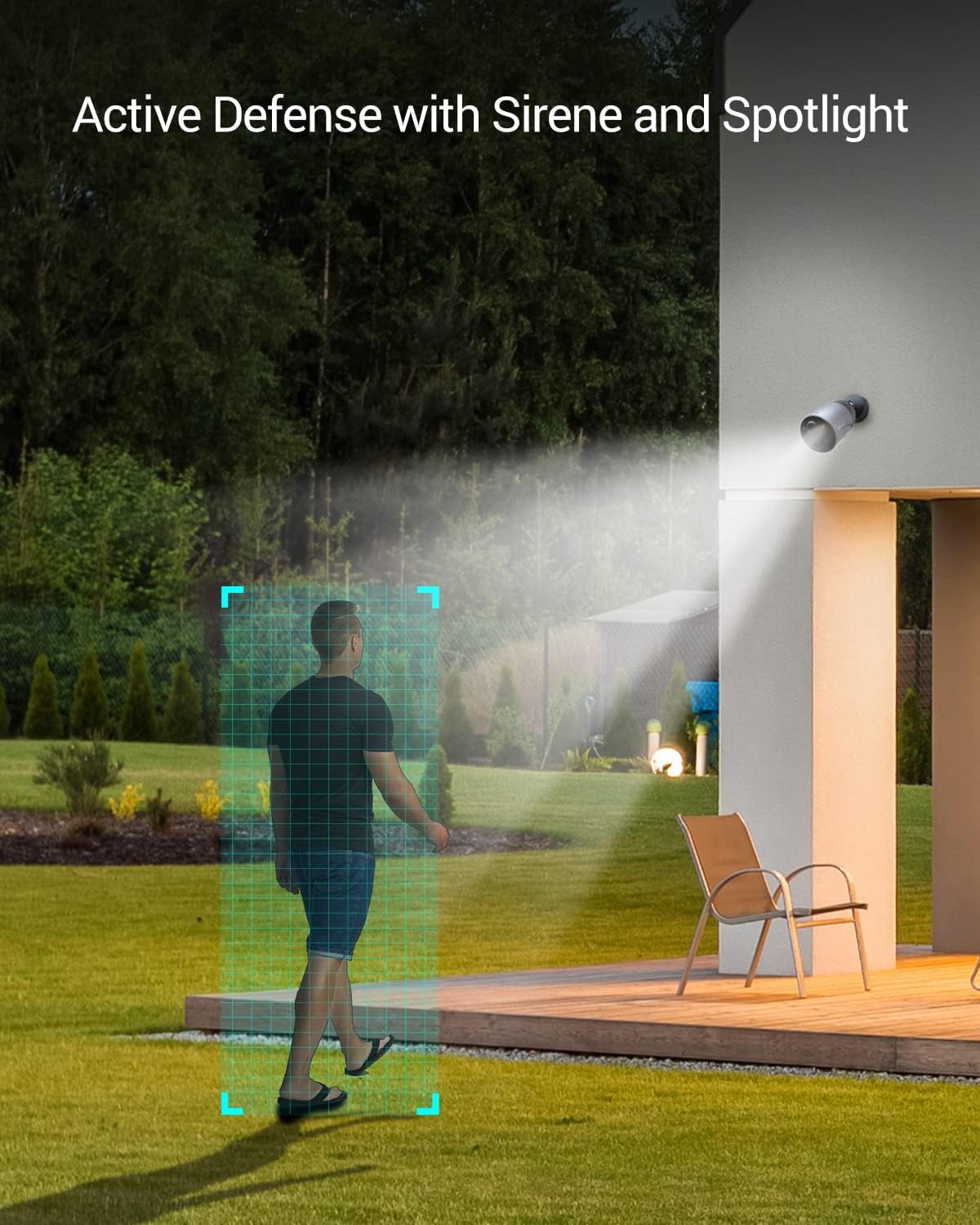 Outdoor Camera 30M Night Vision, CCTV System Wi-Fi Home Security Camera Surveillance, 1080P FHD, Smart Motion Detection, IP67 Waterproof, 256GB SD Card/Cloud Storage, Alexa/Google Control|C3Tn
