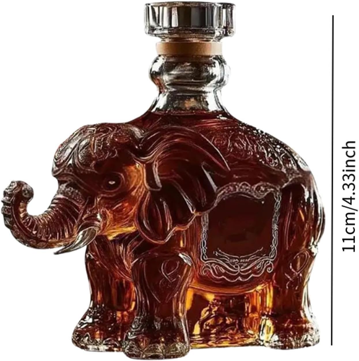 Animal Whiskey Decanter Men Dad Husband Gift, Glass, Unique Creative Transparent Wine Decanter Wine Bottle for Bar Hotel, Elephant