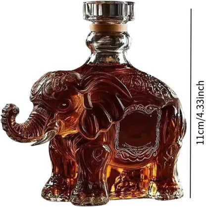 Animal Whiskey Decanter Men Dad Husband Gift, Glass, Unique Creative Transparent Wine Decanter Wine Bottle for Bar Hotel, Elephant