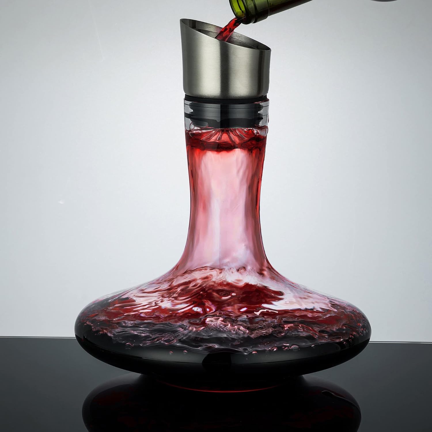 Youyah Wine Decanter with Built-In Aerator & Filter, Carafe, 100% Hand Blown Crystal Glass, Wine Accessories