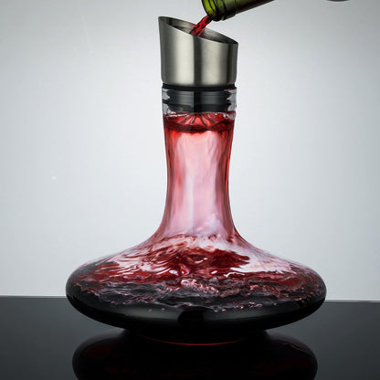 Youyah Wine Decanter with Built-In Aerator & Filter, Carafe, 100% Hand Blown Crystal Glass, Wine Accessories