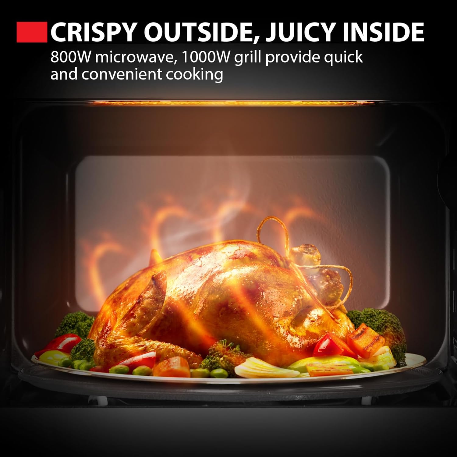 Toshiba Black Microwave 20 Liter Digital 800W Microwave Oven with 1000W Grill, Combination Compact with 5 Power Levels, 8 Auto Menus, Grill, Combi, Digital Clock, Mirror Door Finish, MW3-AG20PF(MB)