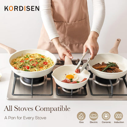 Kordisen Nonstick Frying Pan Skillet, 28 Cm Induction Ceramic Pan, Healthy and Non-Toxic, PFOA & PFAS Free