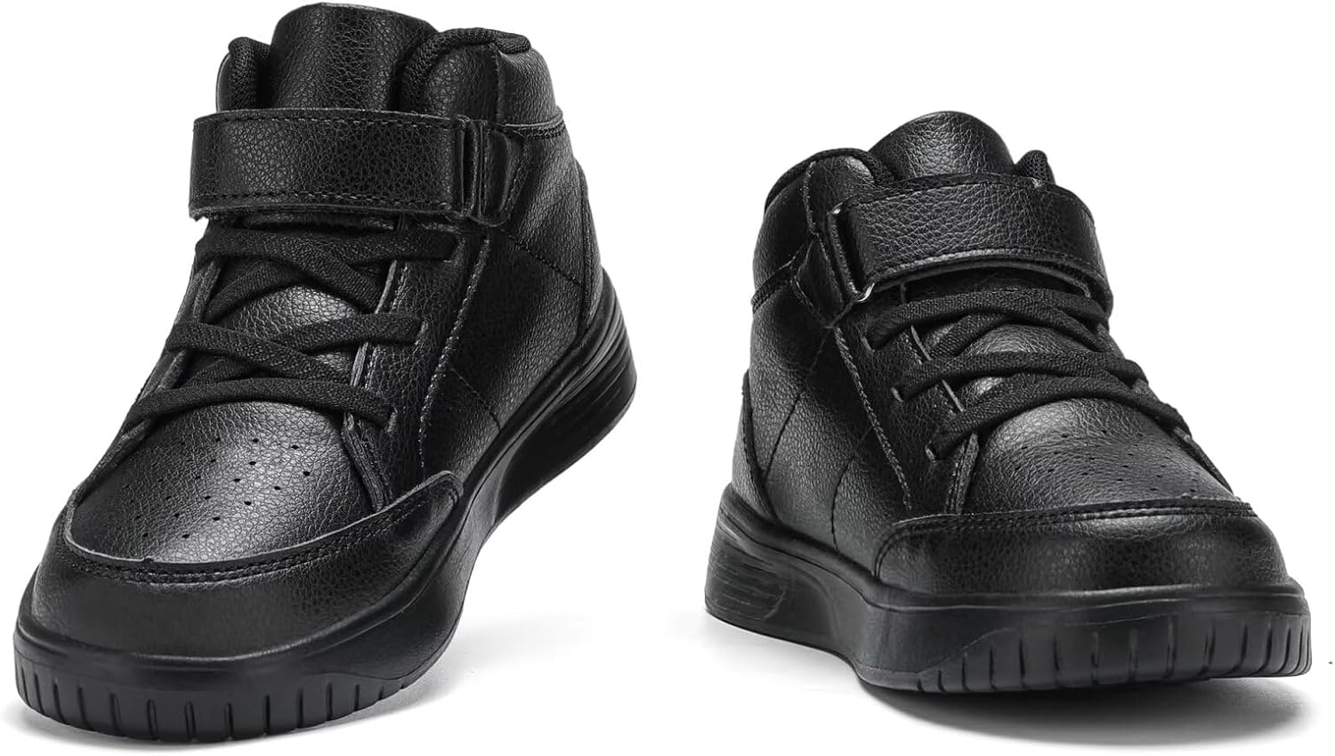 Kids Trainers Boys High Top School Tennis Sneakers for Girls Running Adjustable Strap Shoes