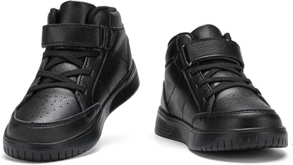 Kids Trainers Boys High Top School Tennis Sneakers for Girls Running Adjustable Strap Shoes