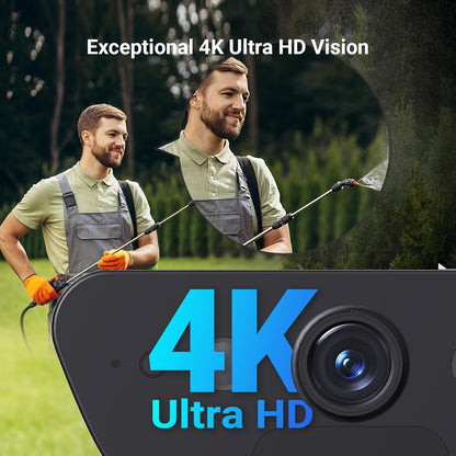 4K Solar Security Camera with Built-In Solar Panel, AOV Mode 24/7 Recording, Outdoor Wifi Camera, CCTV Cameras, Colour Night Vision, Human Detection, Vehicle Detection, Two Way Audio, CB5