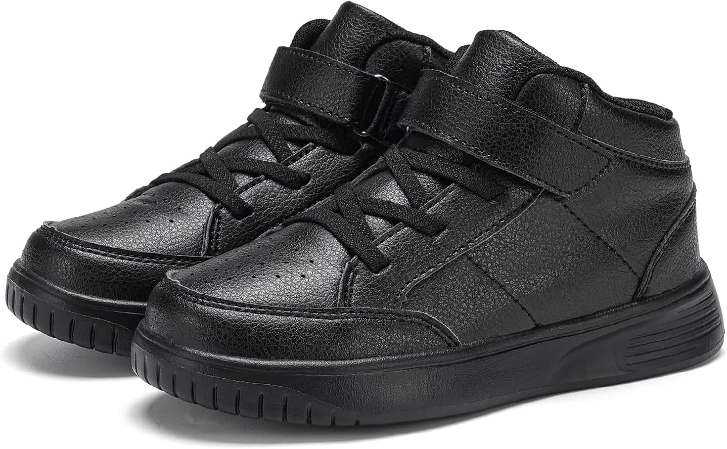 Kids Trainers Boys High Top School Tennis Sneakers for Girls Running Adjustable Strap Shoes