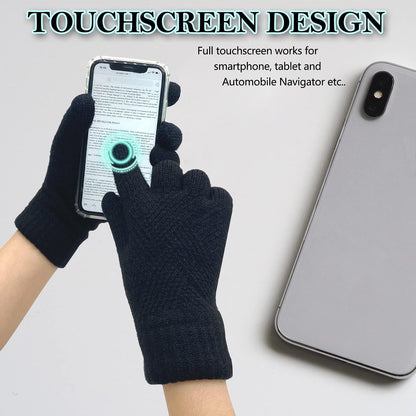 Winter Gloves for Women Knit Thermal Warm Fleece Lined Touch Screen Gloves for Outdoor Sports