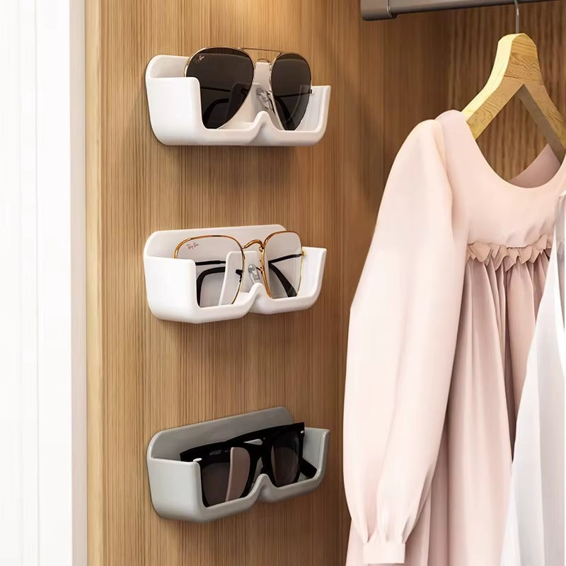 High-End Wall-Mounted Glass Display Cabinet for Sunglasses Storage - 3/2/1PC Options Available