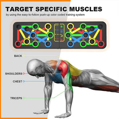 Adjustable Multi-Functional Folding Push-Up Board for Comprehensive Chest, Abdomen, and Back Muscle Training