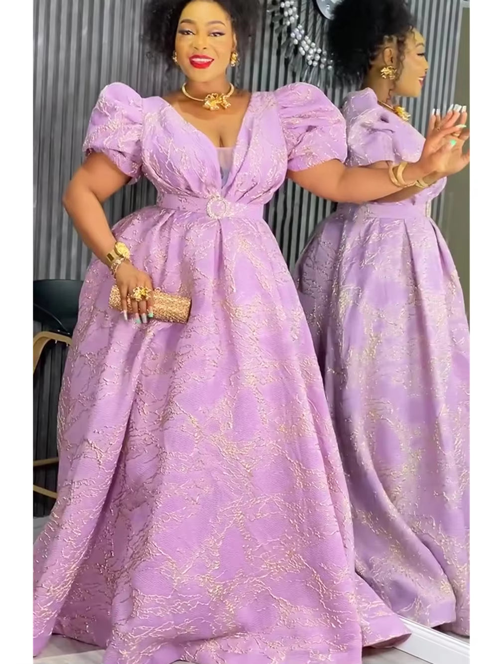 Plus Size Evening Dresses for Women African Luxury Gown Elegant Turkey Muslim Wedding Party Long Dress Ankara Ladies Clothing