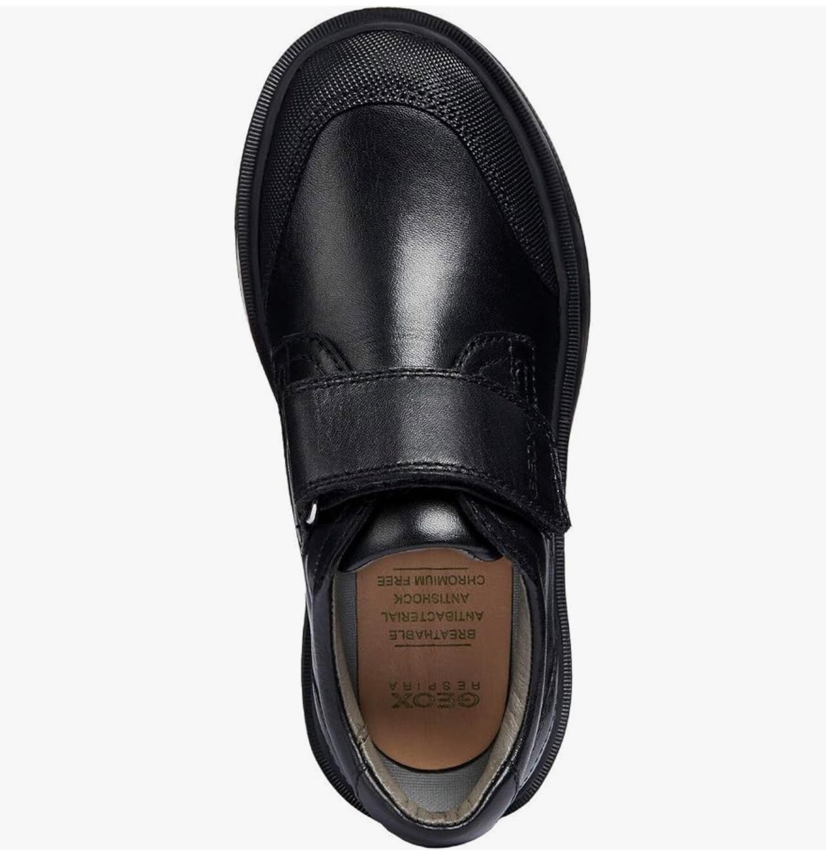 Geox Boys’ J Riddock Black Leather School Uniform Shoes