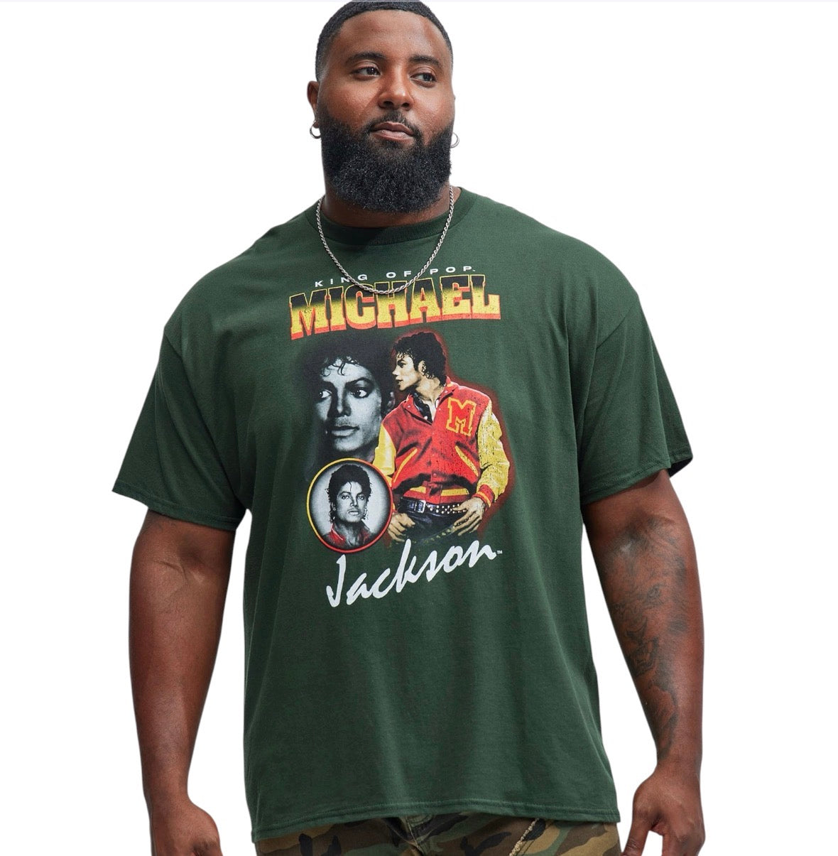 Michael Jackson The King Of Pop Short Sleeve Tee Green