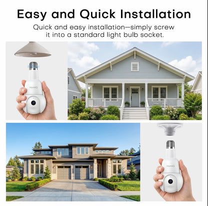 HomiQ AI 3K 5MP Bulb Camera with Full Colour Night Vision