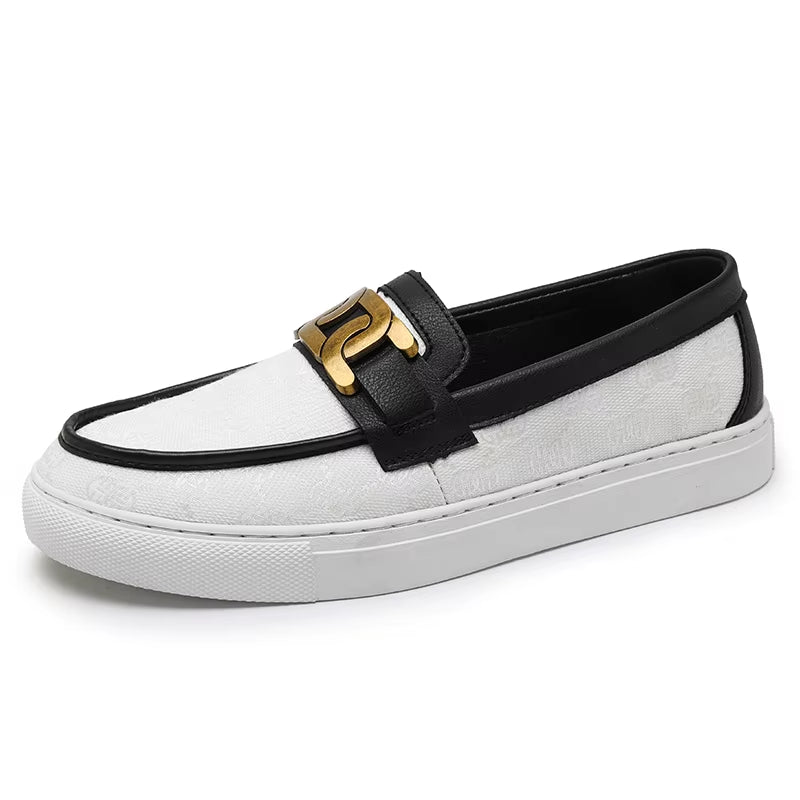 2024 New Bussiness Casual Shoes for Men Low-Top Fashion Loafers Slip on Flat Boat Shoe Mens Luxury Leather Shoes