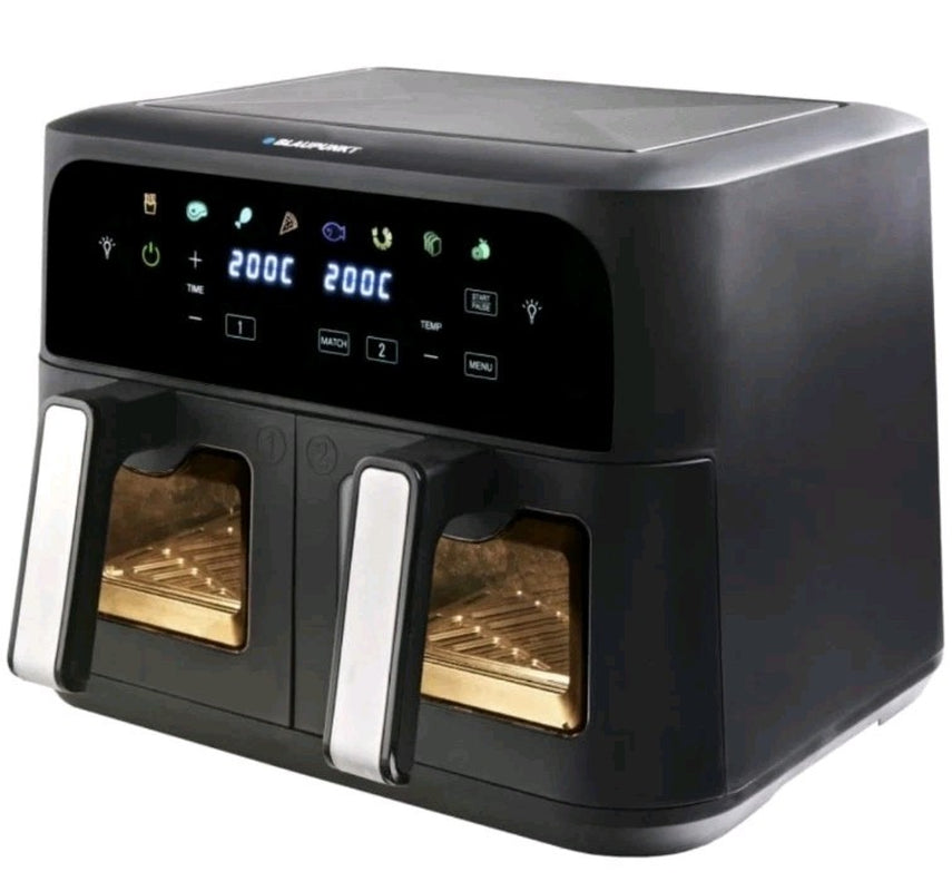 Blaupunkt Express Dual Digital Touchscreen Air Fryer Double Drawer 9L Oil-Free