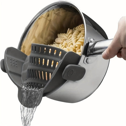 Versatile ClipOn Plastic Strainer for Kitchen Pots