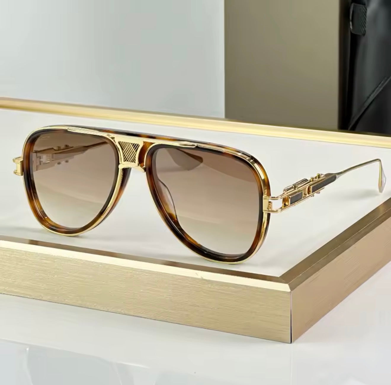 Classical Designer GRAND-DECADE Sunglasses for Men Women Alloy Gradient Top Quality Brand Design UV400 Optical Glasses with Case