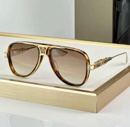 Classical Designer GRAND-DECADE Sunglasses for Men Women Alloy Gradient Top Quality Brand Design UV400 Optical Glasses with Case