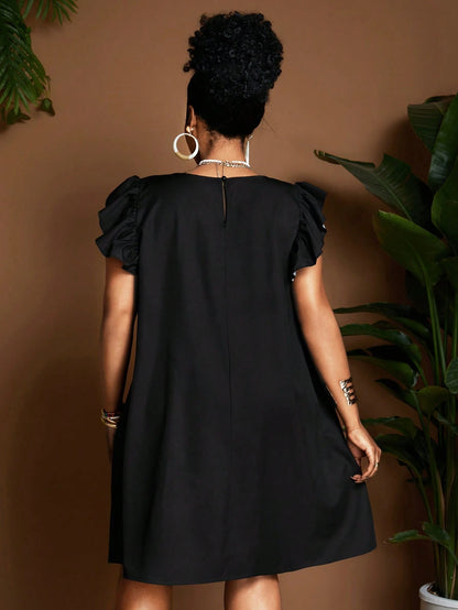 Maweii plus Size Women Summer round Neck Cap Sleeve Dress, Sun Dress