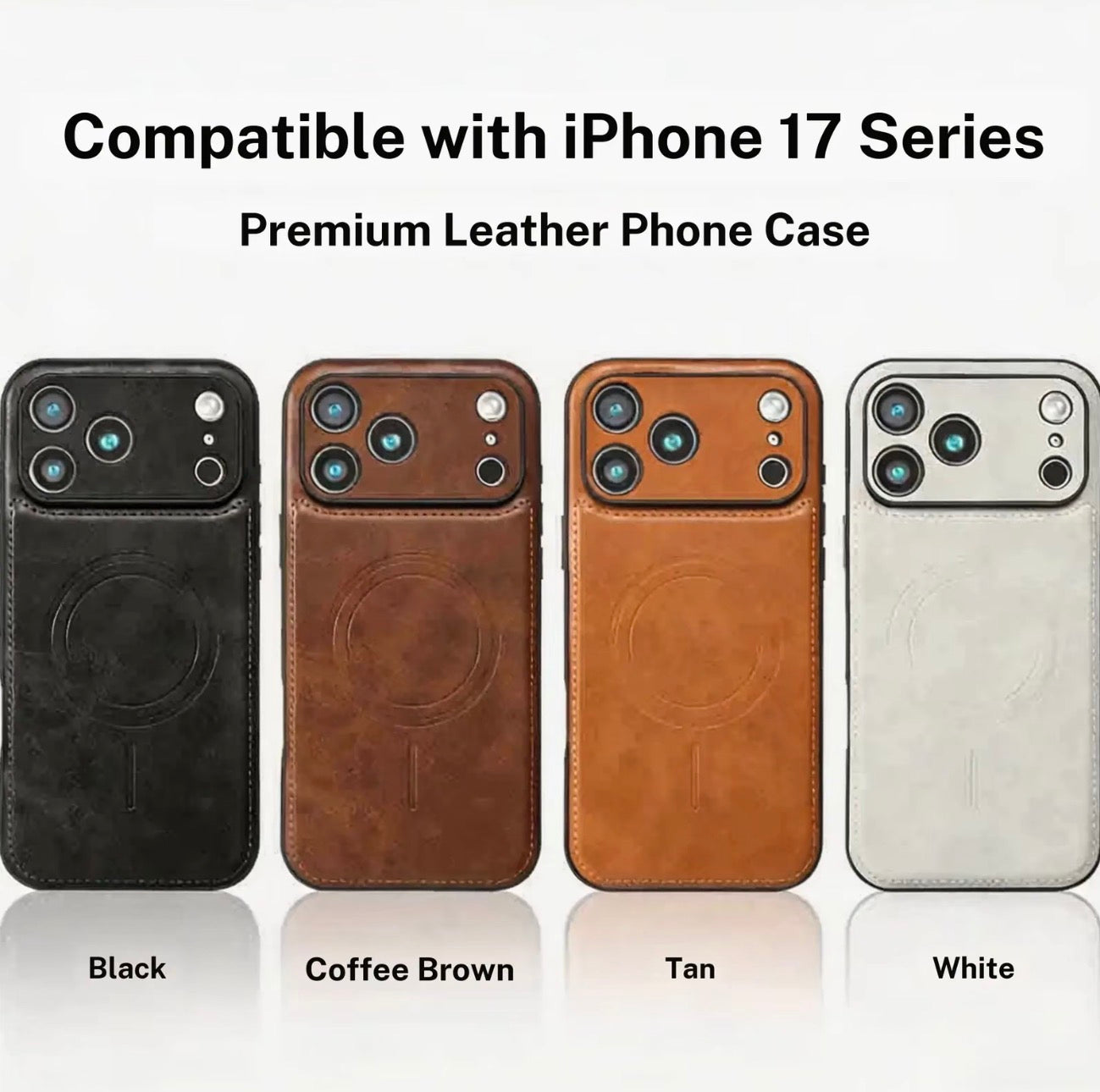 Premium Vegan Leather Case for iPhone 17 Pro Max and iPhone 13 to 17 Series