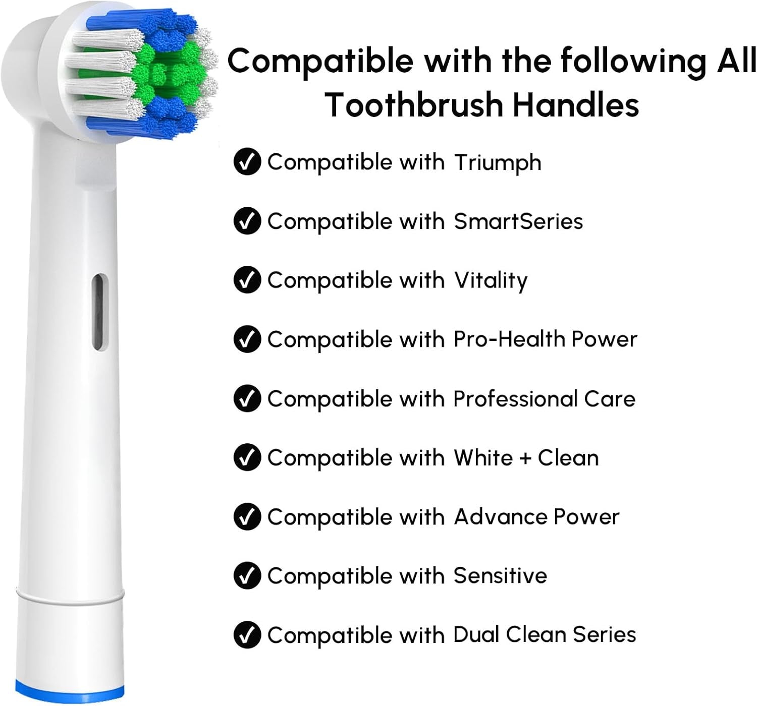 Replacement Toothbrush Heads Compatible with Oral B Braun, 12 Pcs Professional Electric Brush Heads Compatible with Oral B Replacement Heads Refill 7000/Pro 1000/9600/500/3000/8000