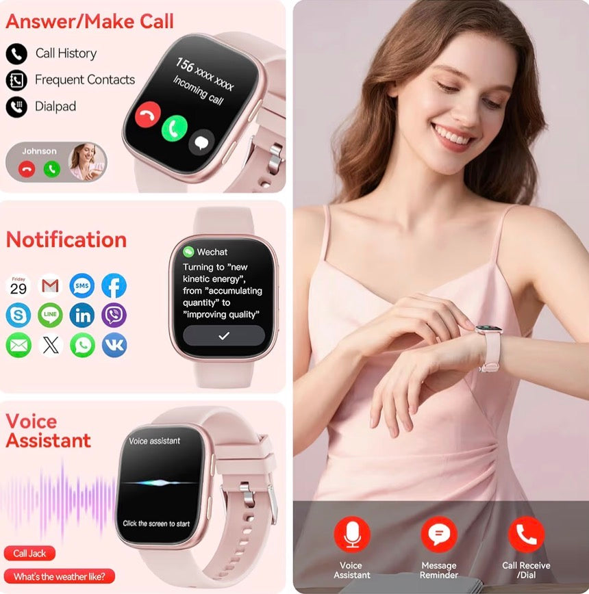 2026 Smart Watch 1.83 HD Bluetooth Calling 120+ Sports Modes Android iOS