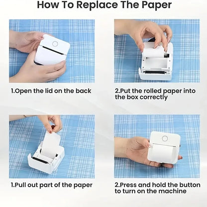 Compact Inkless Sticker Printer - Portable Thermal Printer for Photos, Journals, and Memos