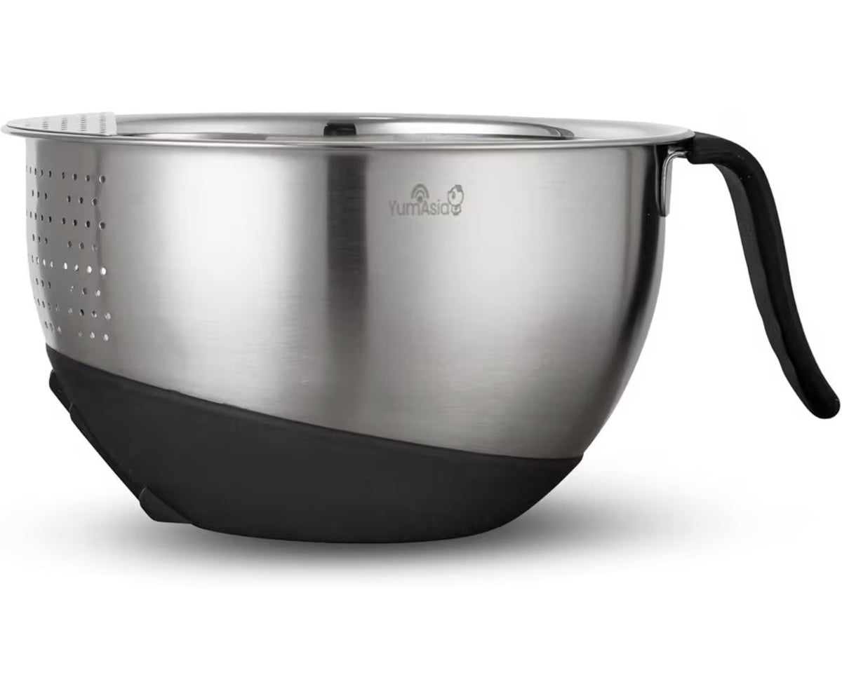 Yum Asia 304 Stainless Steel Rice Washing Bowl 22cm Silicone Base